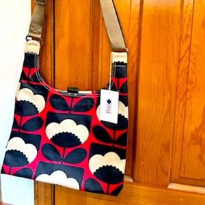 Orla Kiely spring bloom midi sling bag in poppy
